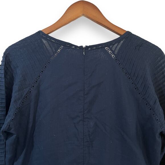 NWT Veronica Beard Addilyn Eyelet Dress In Ink Size 10 Navy Blue Cotton $498 - Picture 14 of 15